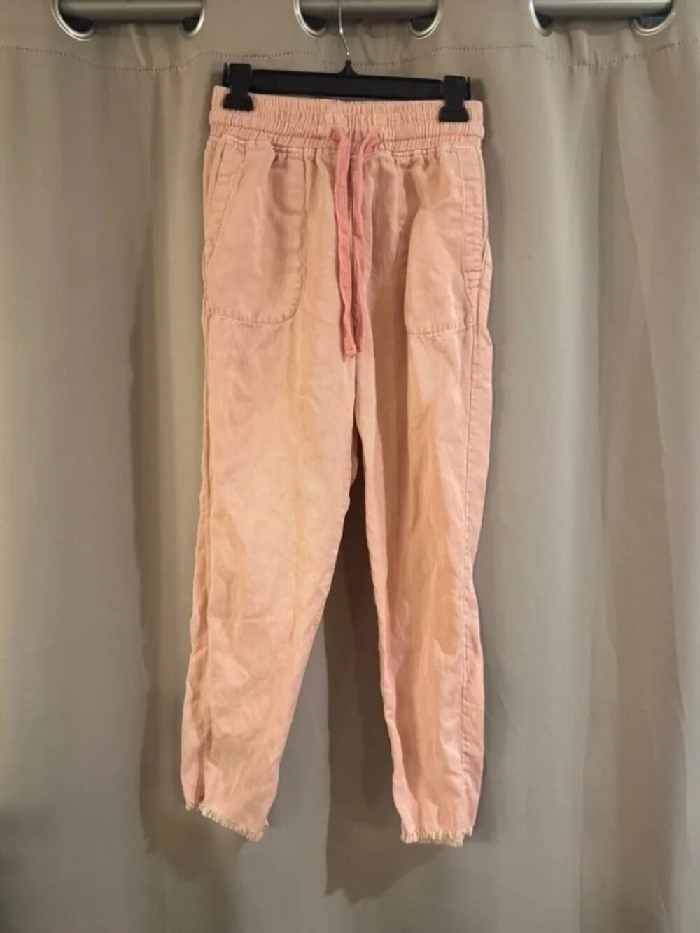 Zara Peach Elastic Waist Drawstring Joggers